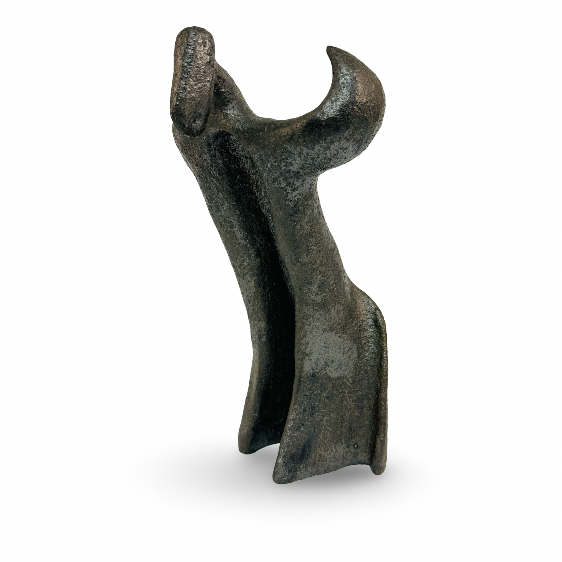 Stehende, betende Keramikstatue aus den 1980er Jahren, signierte Skulptur im guten Zustand