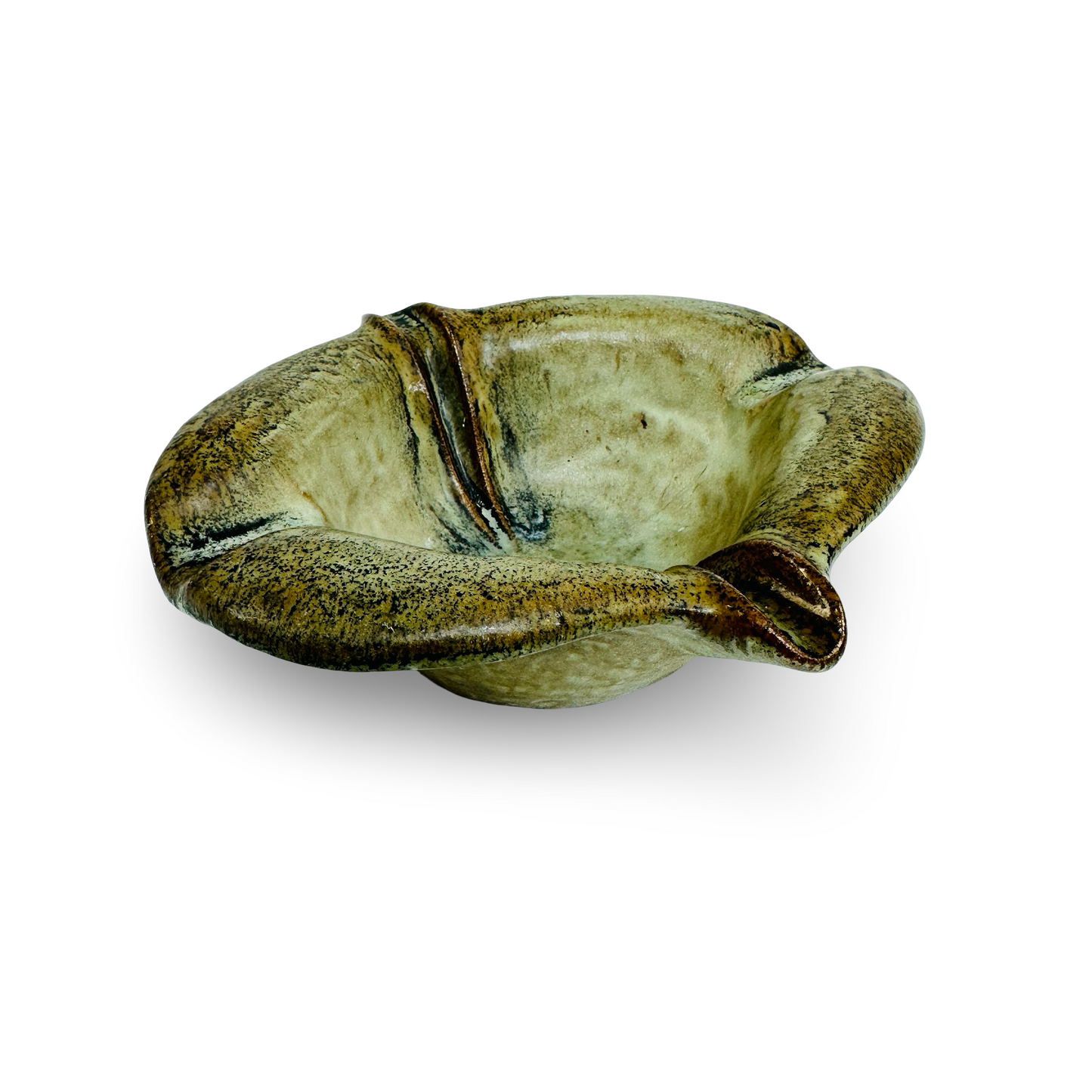 Studiokeramik Aschenbecher aus den 1980er Jahren im Künstleratelier, Design 16,5x15x5 cm