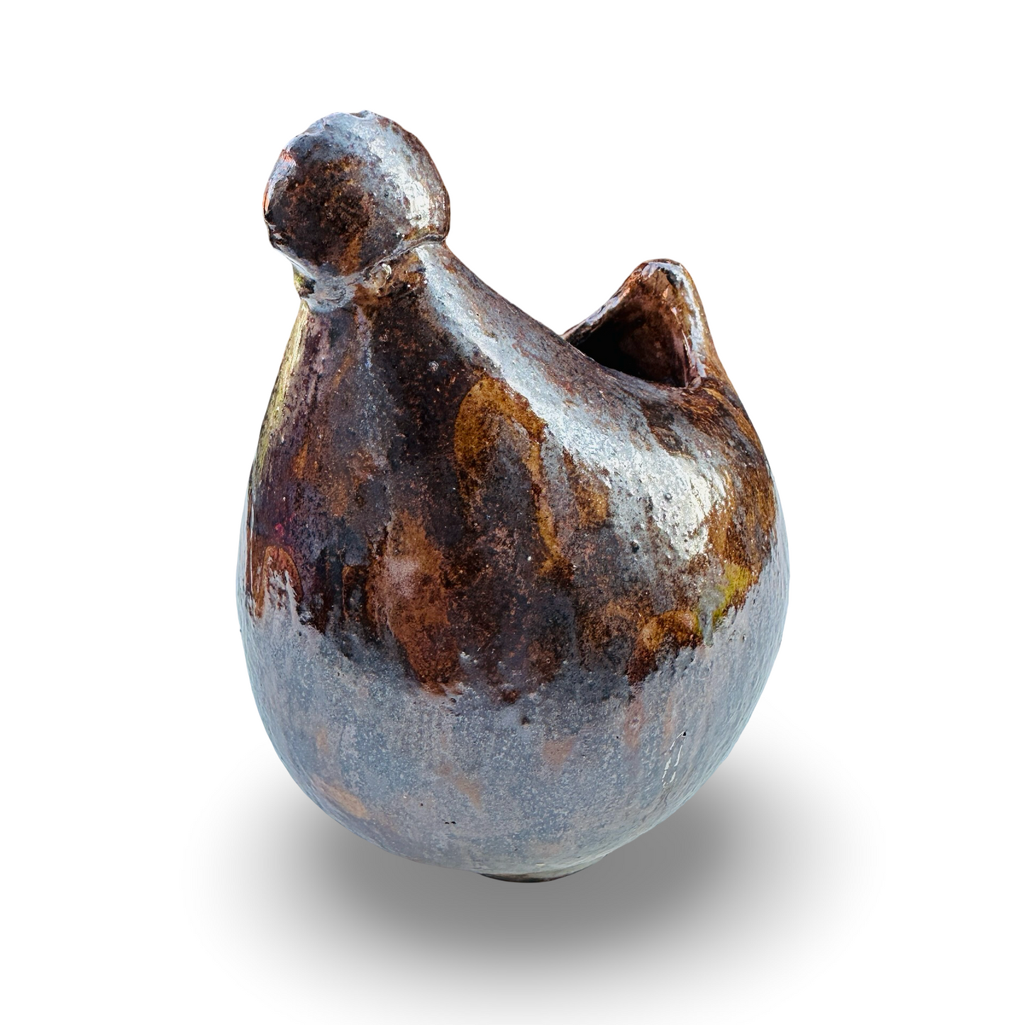 Zwei signierte Studiokeramik Statuen in Vogel Form aus den 1970er Jahren