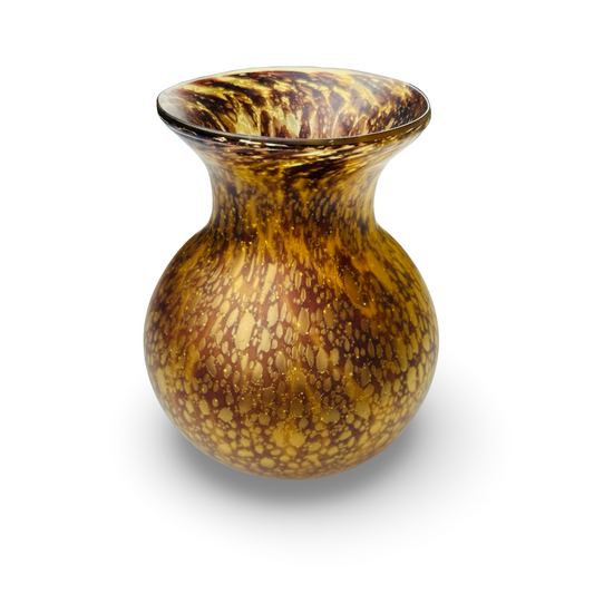 Barovier & Toso Efeso Vase, Amber-Braun mit Luftblasen, Italien 1968