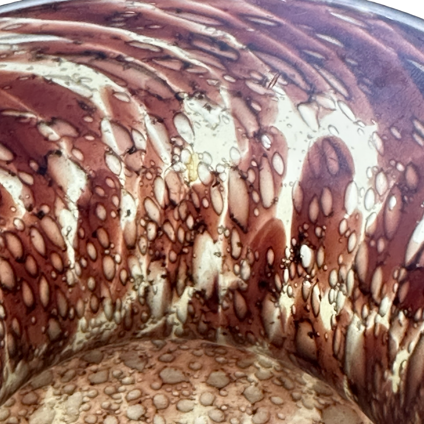Barovier & Toso Efeso Vase, Amber-Braun mit Luftblasen, Italien 1968