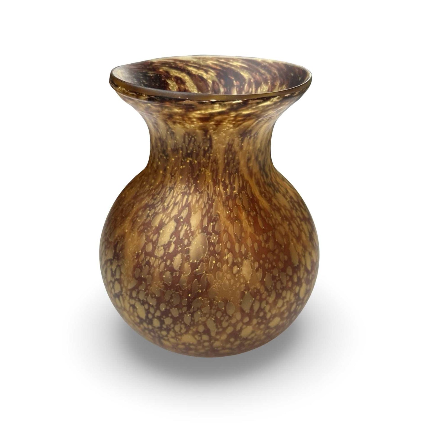 Barovier & Toso Efeso Vase, Amber-Braun mit Luftblasen, Italien 1968