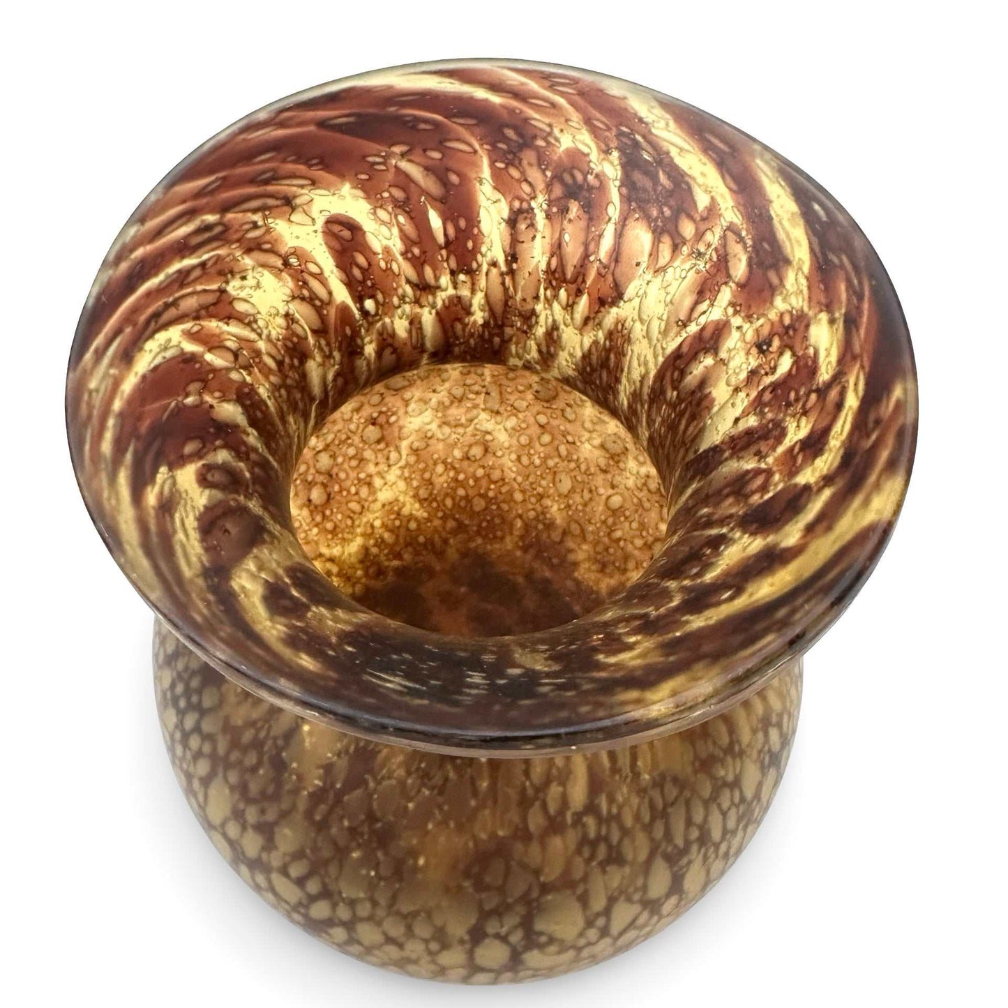 Barovier & Toso Efeso Vase, Amber-Braun mit Luftblasen, Italien 1968