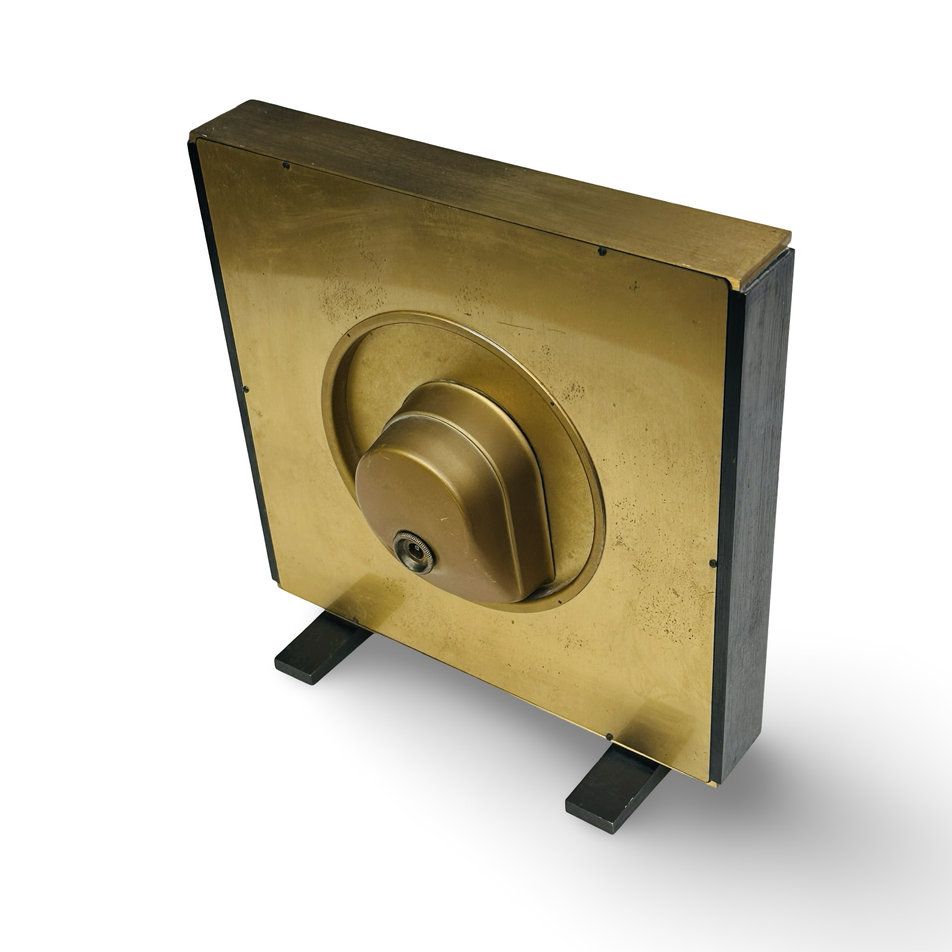 Kienzle Atomatic Tischuhr von Heinrich Möller 1959 aus Messing und Glas, guter Zustand