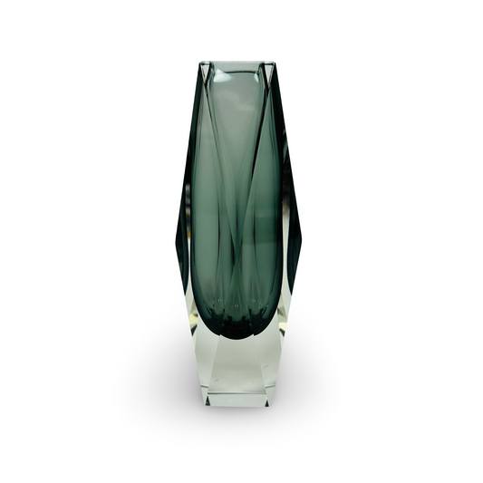 Sommerso Glasvase Facette 20,5 cm hoch, 8 cm Durchmesser, sehr guter Zustand