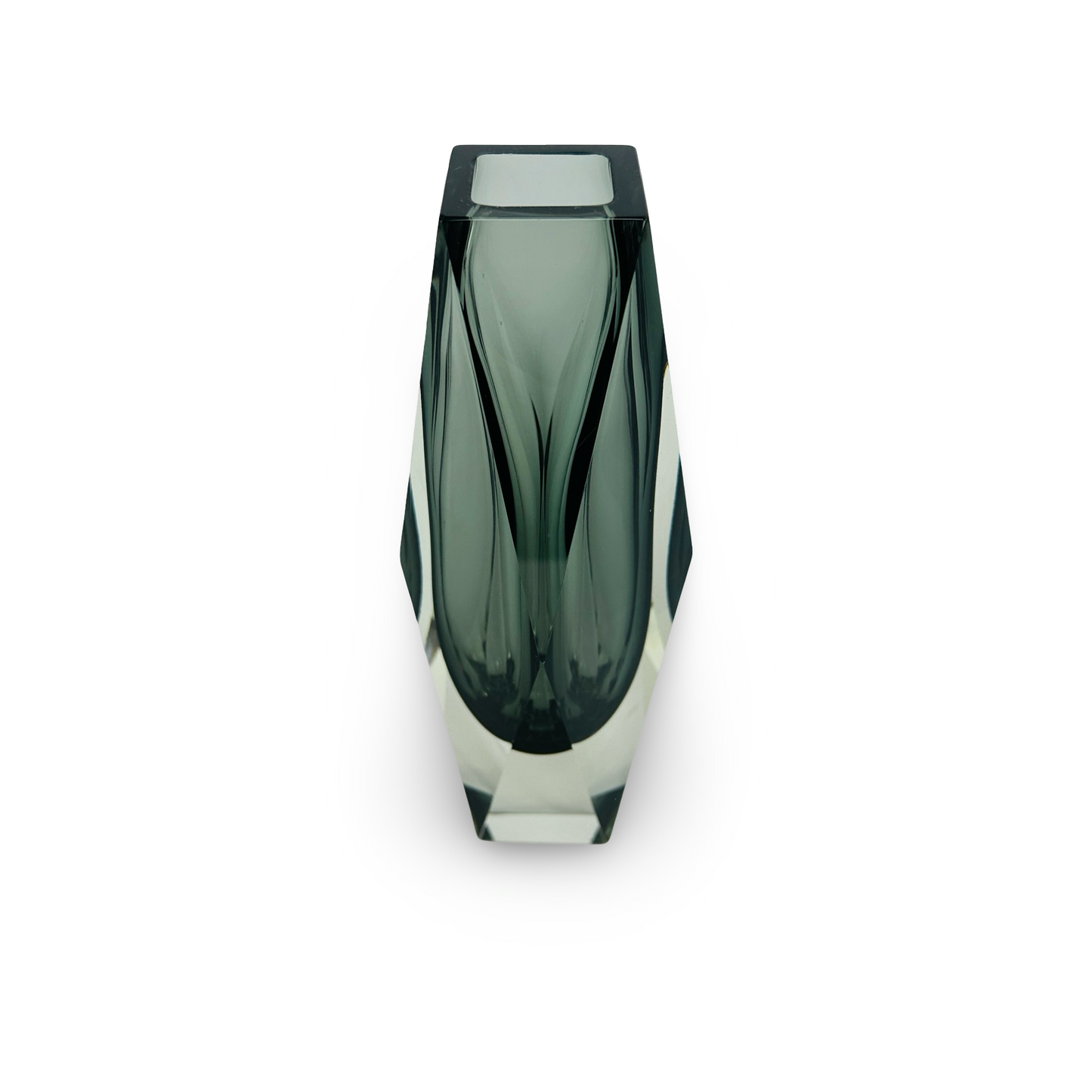 Sommerso Glasvase Facette 20,5 cm hoch, 8 cm Durchmesser, sehr guter Zustand