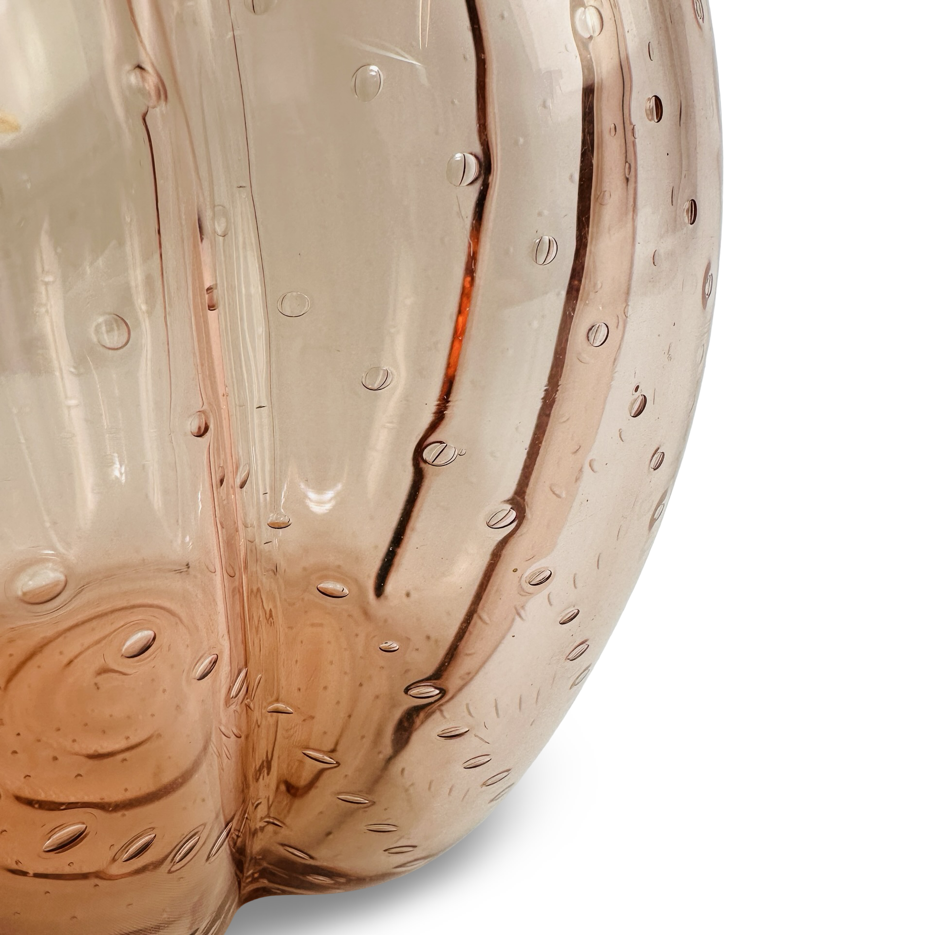 Seltene rosa Murano Glas Tischleuchte 50er Jahre mit verstellbarem Schirm und Bullicante-Technik