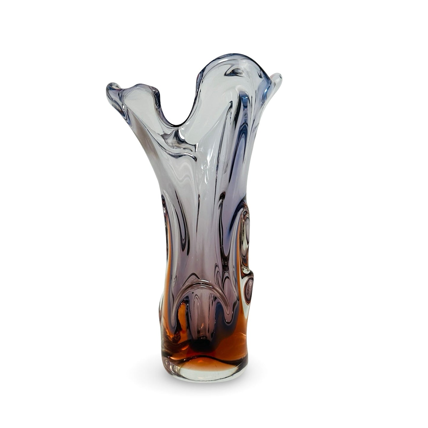 Murano Kunstvase 60er Jahre dino Martens mit soffiato Technik und freier Handbearbeitung in perfektem Zustand