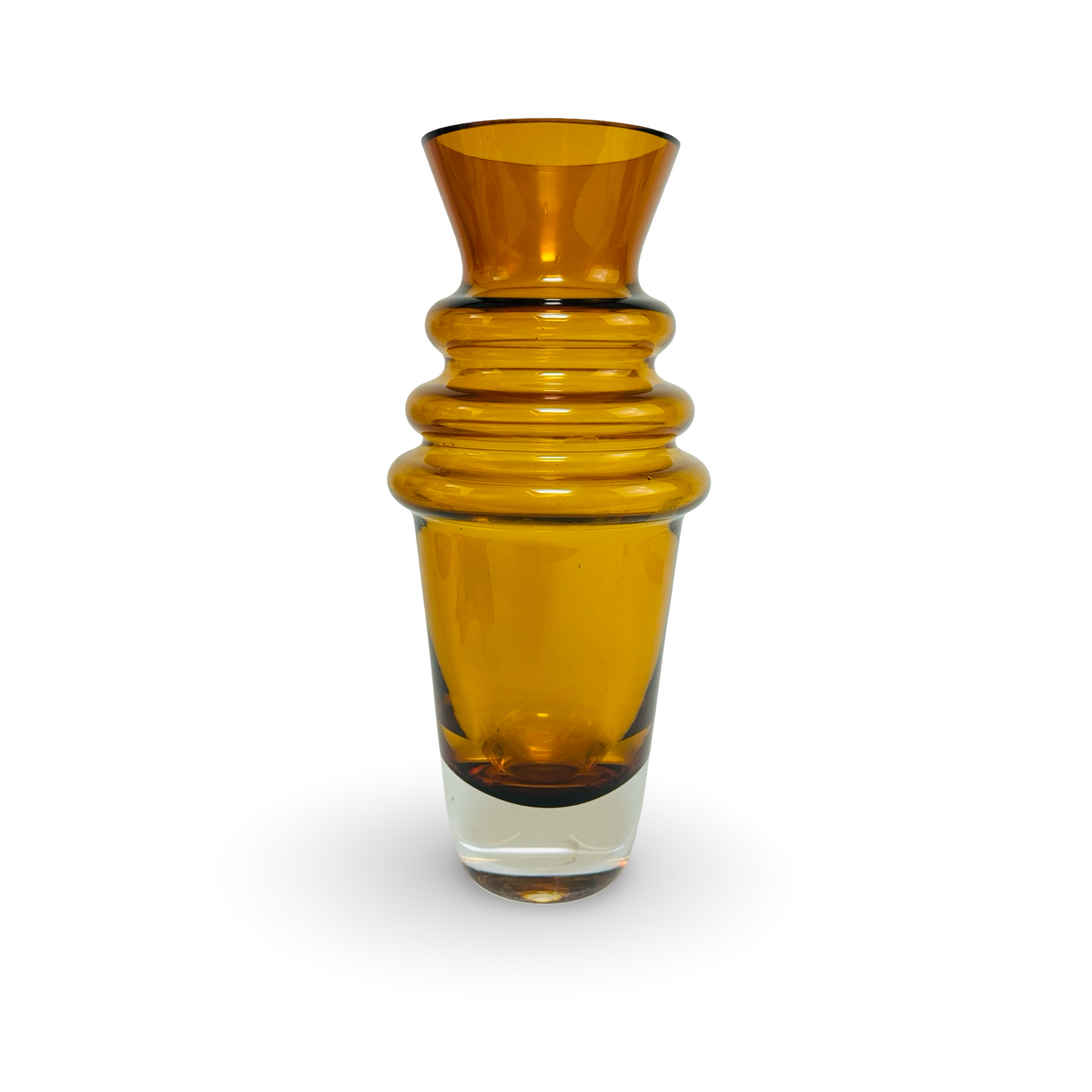 Schwedische Glas Vase 1970er Jahre schwer und gut erhalten