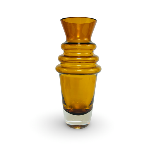 Schwedische Glas Vase 1970er Jahre schwer und gut erhalten