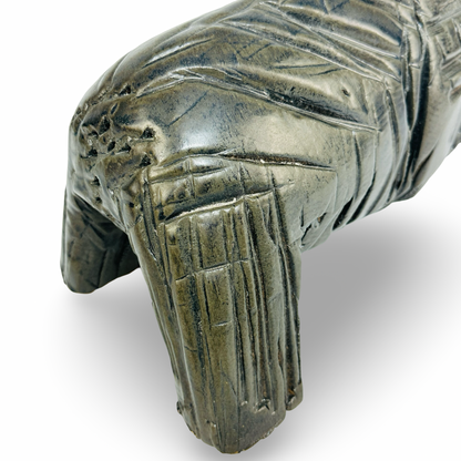 Monumentale Studiokeramik-Skulptur eines Rhinozeros aus französischem Grès, signiert „Mosset“ aus den 1970er/80er Jahren