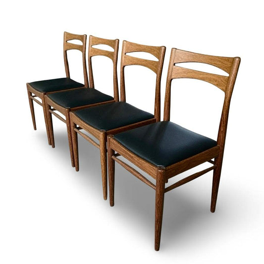 Vestervig Eriksen für Brdr. Tromborg — Palisander-Esszimmerstühle, 4er-Satz, vegan neu bezogen, Dänemark 1960er