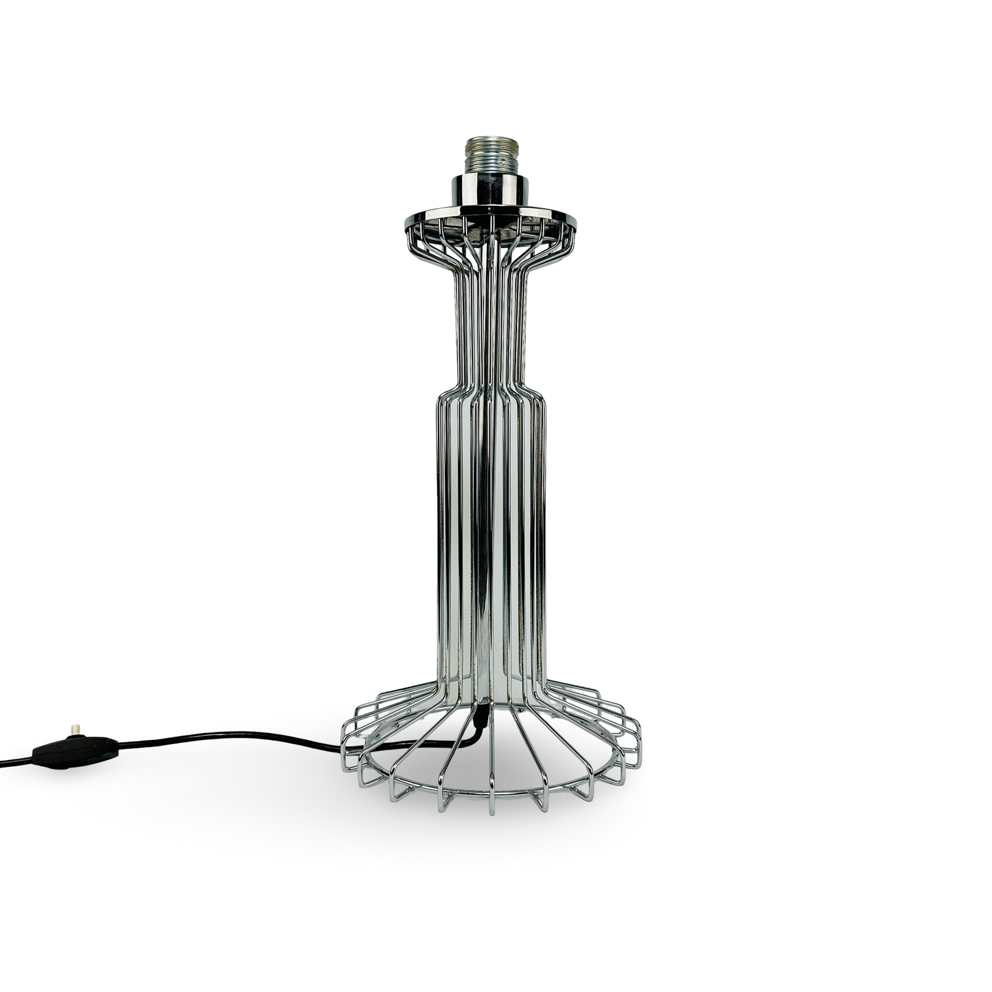 Chrom-Draht-Käfig Tischlampe im Space Age Stil von Max Sauze, Frankreich/Italien 1970er Jahre