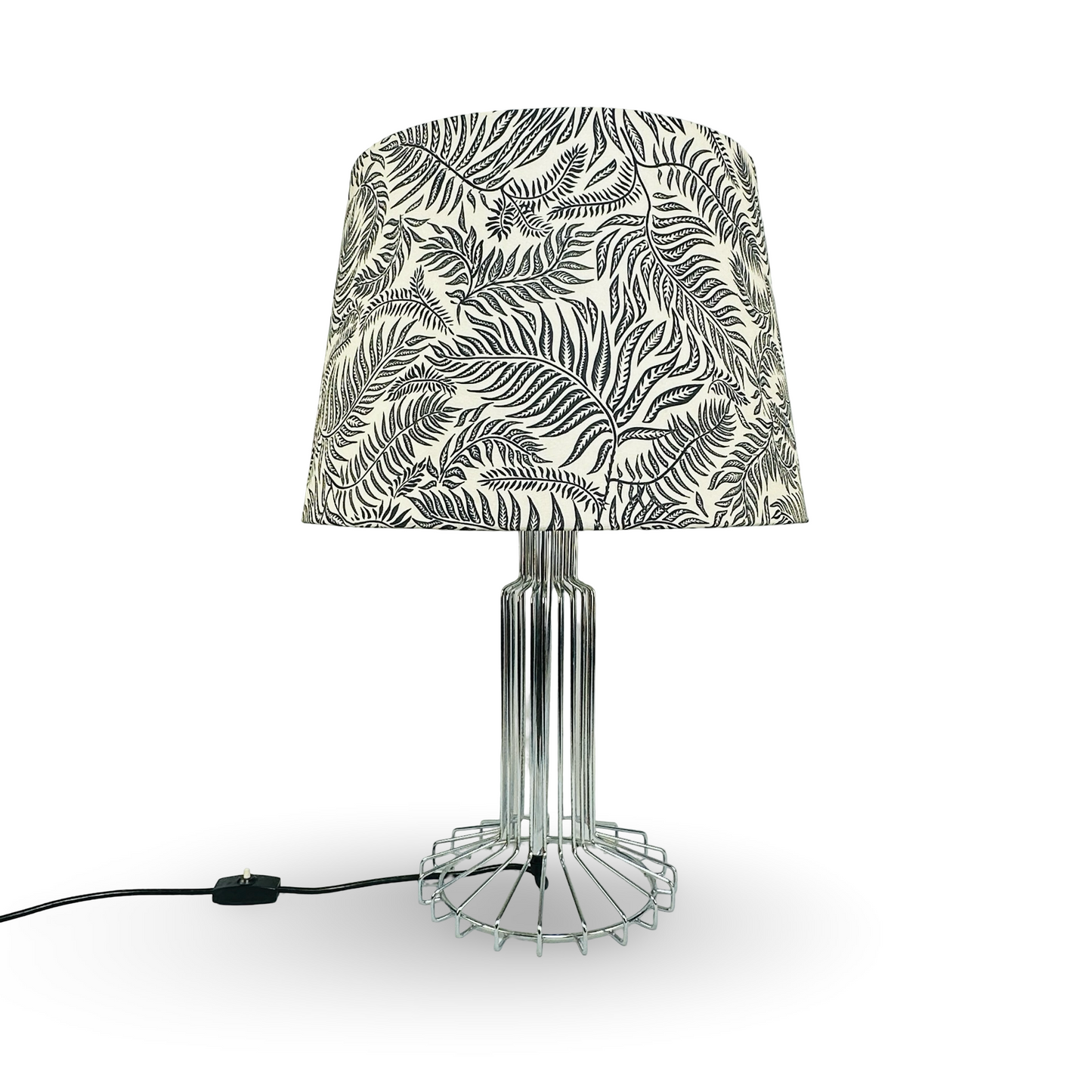 Chrom-Draht-Käfig Tischlampe im Space Age Stil von Max Sauze 1970er Frankreich/Italien