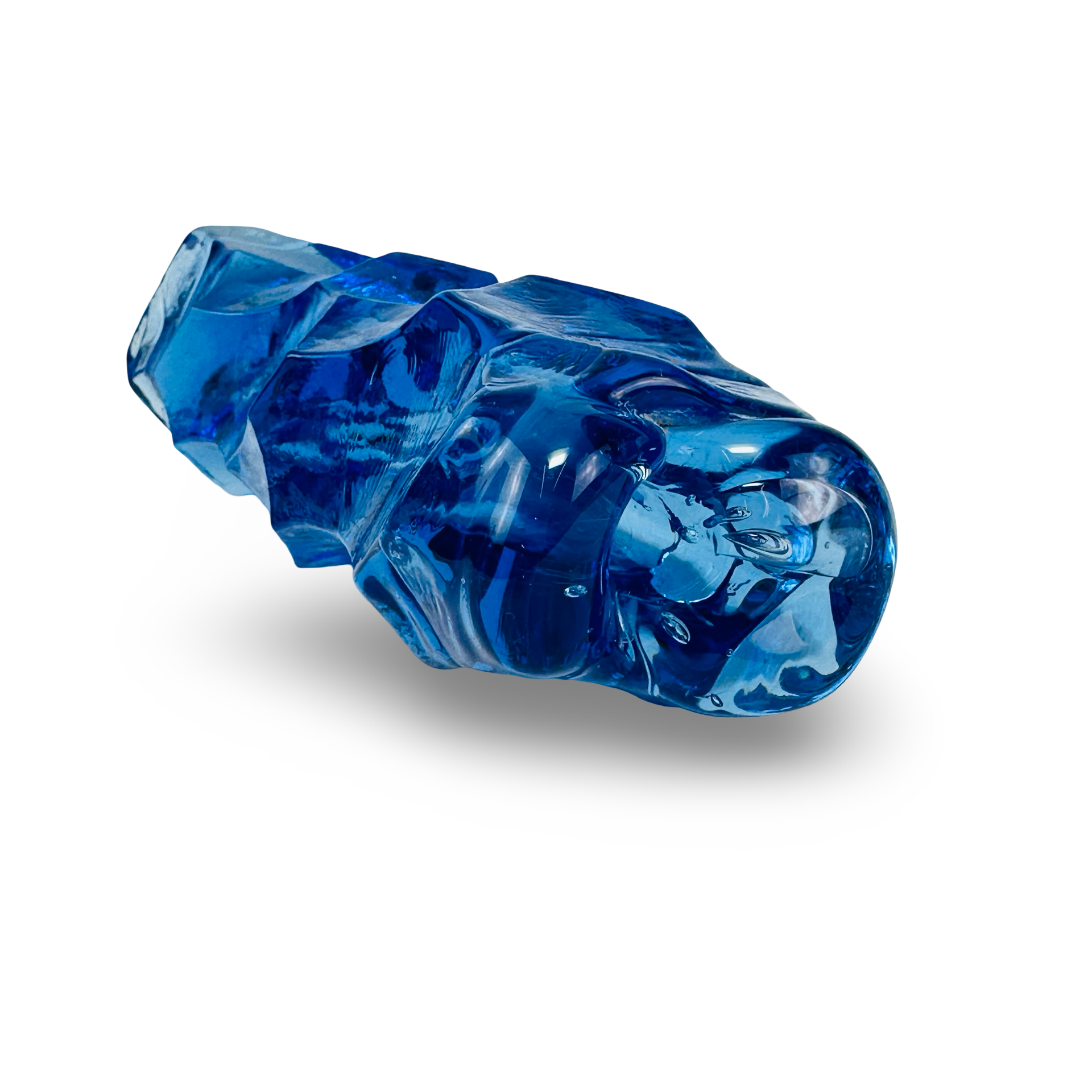 Schwere kobaltblaue Vase von Åseda Glasbruk mit Reliefmuster aus den 1950er/60er Jahren