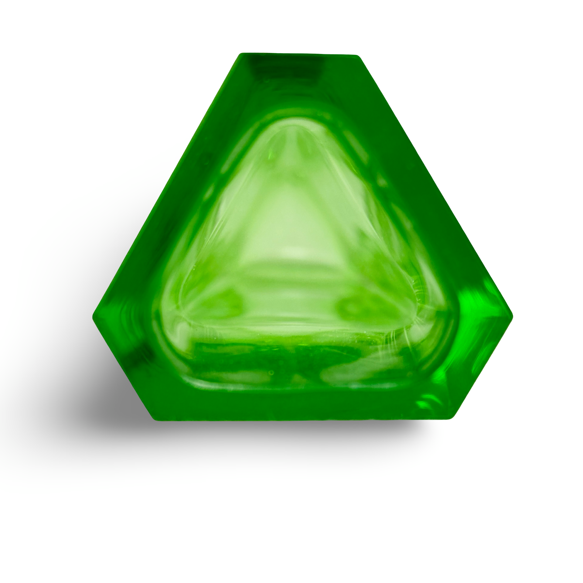 Murano Sommerso grüne Facettvase im Mandruzzato-Stil der 1960er/70er Jahre mit dreieckigem Prismendesign
