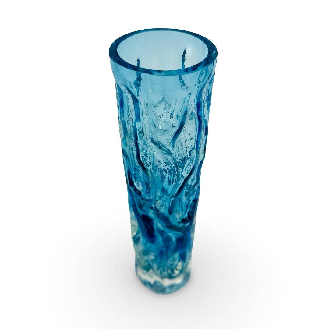 Borkenglas-Vase von Ingrid Glas, Ansicht von oben mit Blick in die runde Mündung