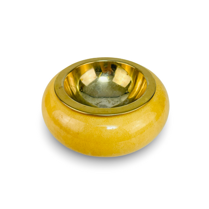 Aldo Tura Aschenbecher mit eingelegter Messingschale, Mid-Century Design aus Italien