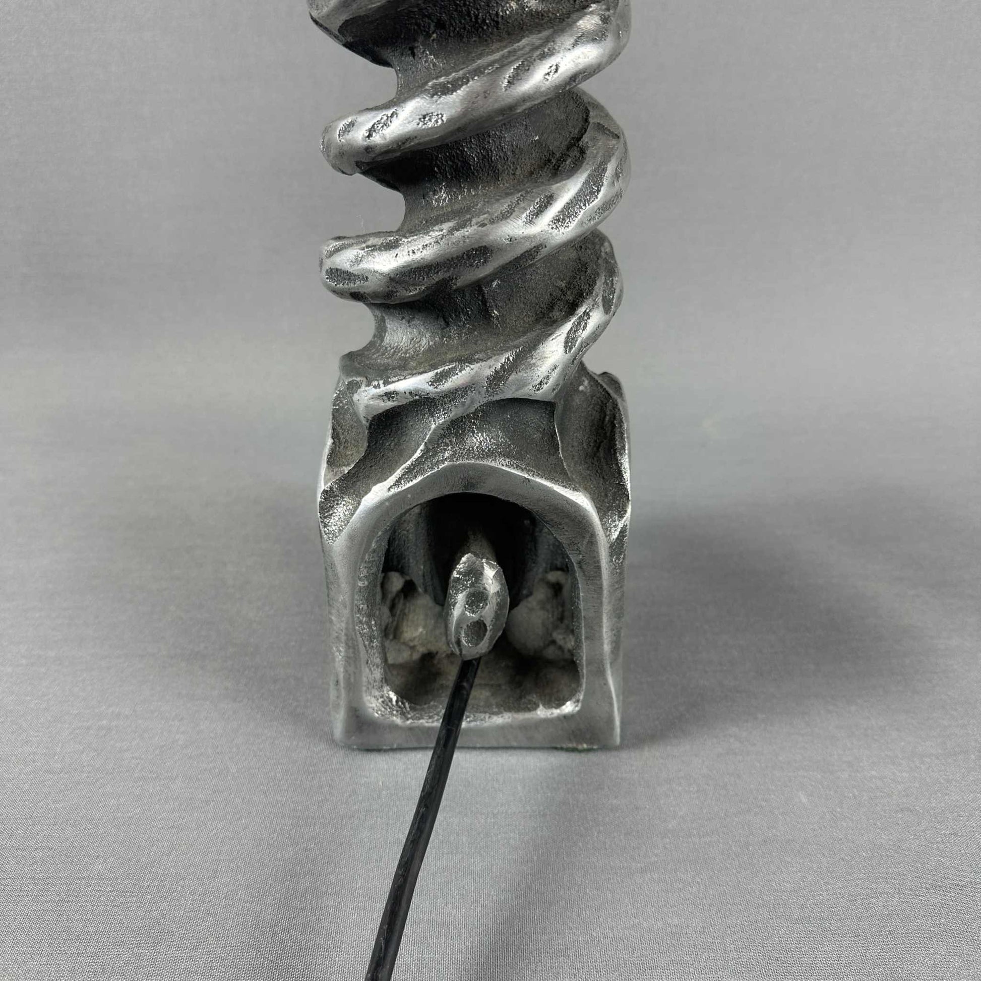 70er Vintage Brutalist Metall Tisch Leuchte Design Mid Century 60er