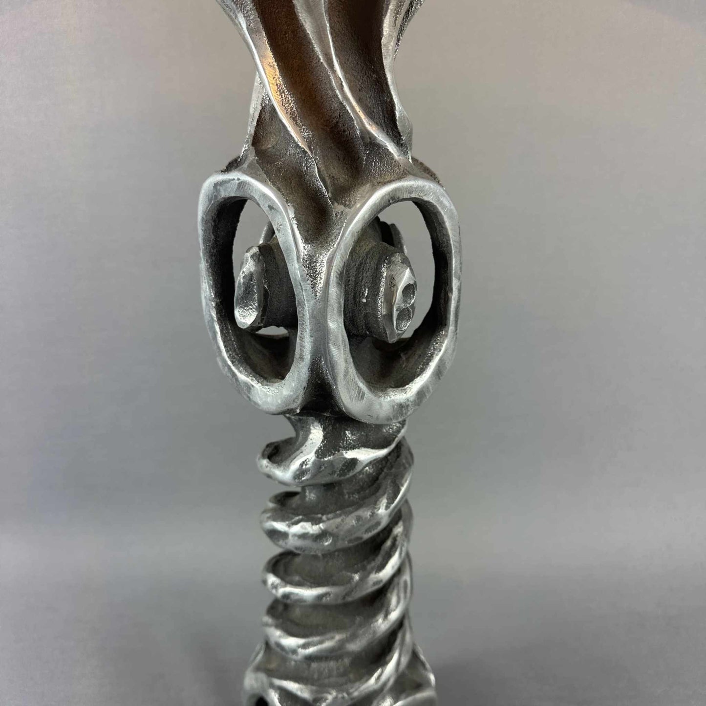 70er Vintage Brutalist Metall Tisch Leuchte Design Mid Century 60er