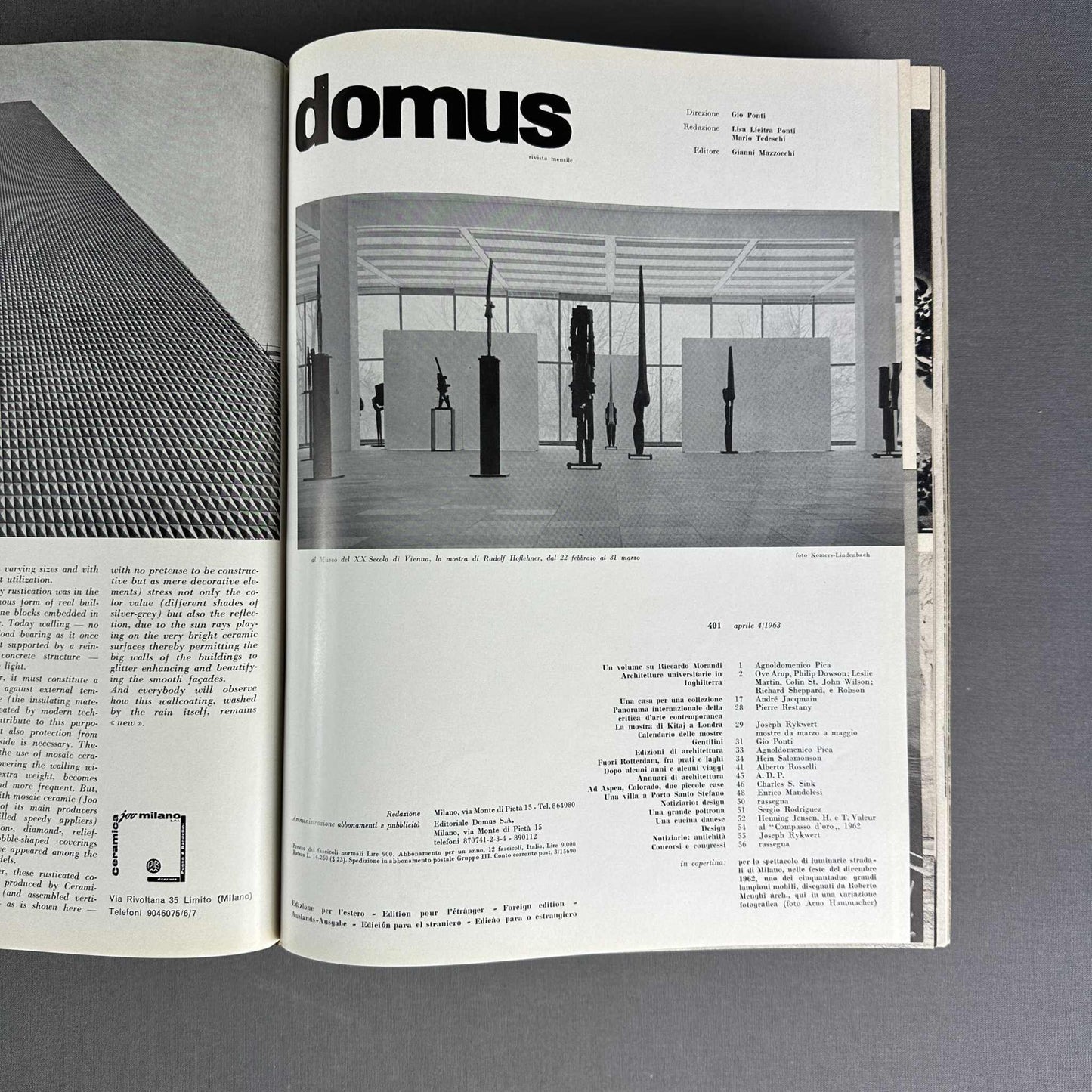 DOMUS 1963 Komplette Jahresausgabe Interior, Design und Architektur