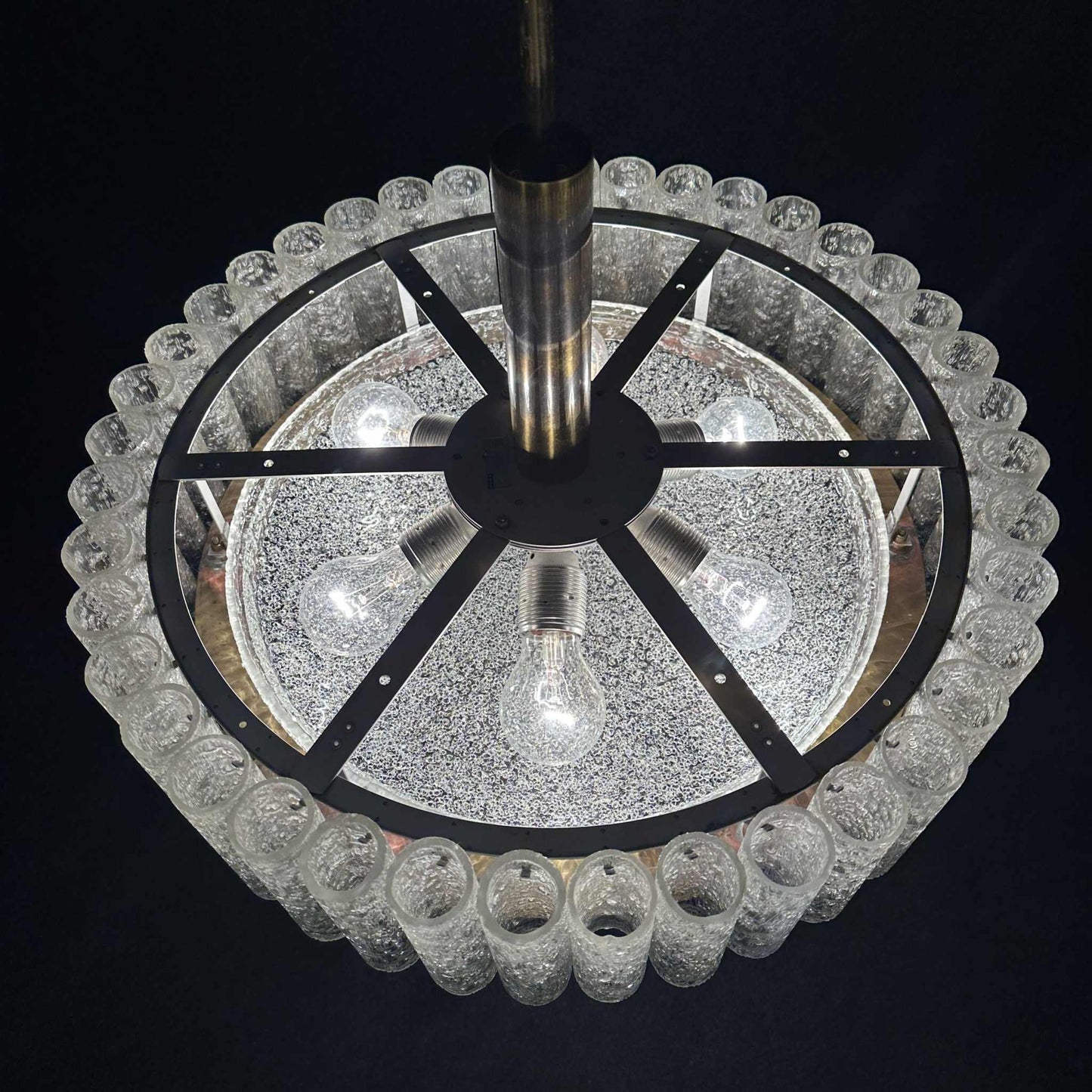 Glas Kronleuchter von Doria Deutschland 1960er vintage design