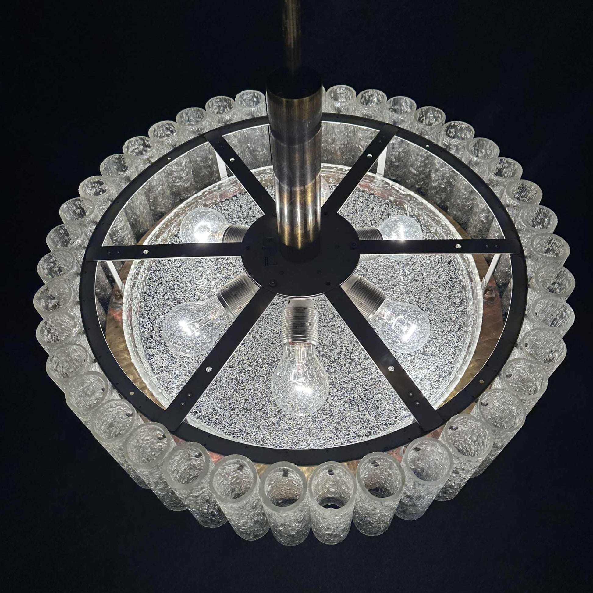 Glas Kronleuchter von Doria Deutschland 1960er vintage design