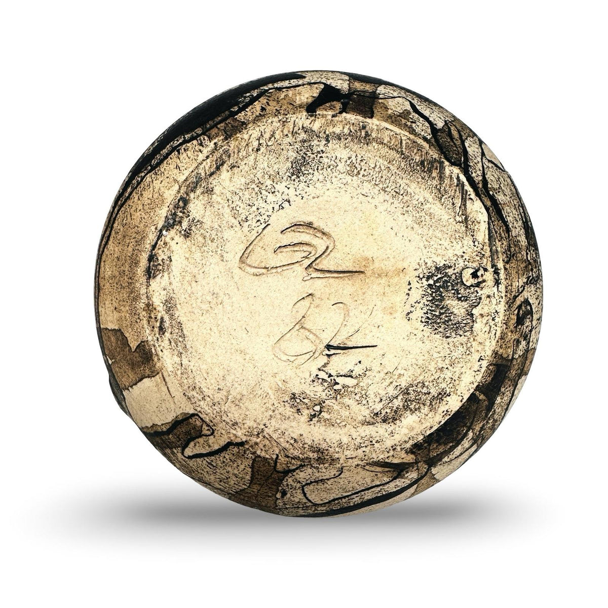 Fond non émaillé du vase à anse Liebenthron avec signature incisée, monogramme GL et année 62