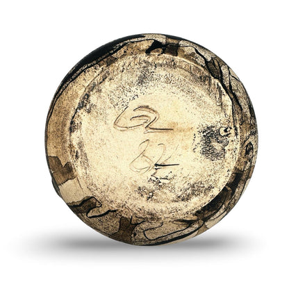 Fond non émaillé du vase à anse Liebenthron avec signature incisée, monogramme GL et année 62