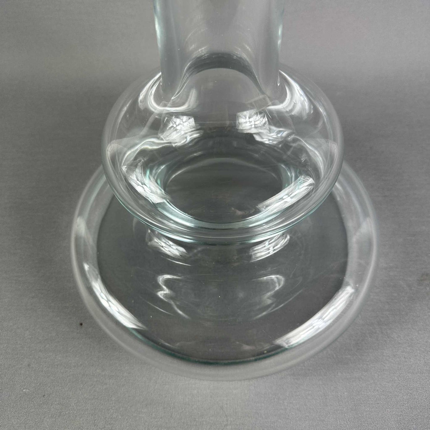 Holmegaard Glas Tischleuchte von Hsin-Lung Lin 1978 mundgeblasenes Klarglas skandinavisches Space Age Design