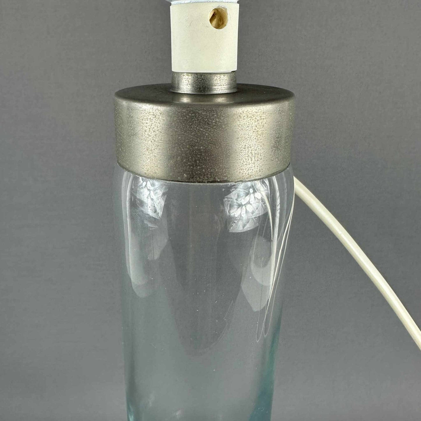 Holmegaard Glas Tischleuchte von Hsin-Lung Lin 1978 mundgeblasenes Klarglas skandinavisches Design