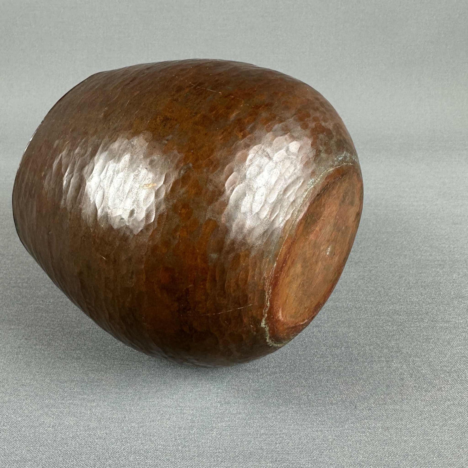 Gehämmertes Kupfergefäß 50er Signiert Vintage Mid Century