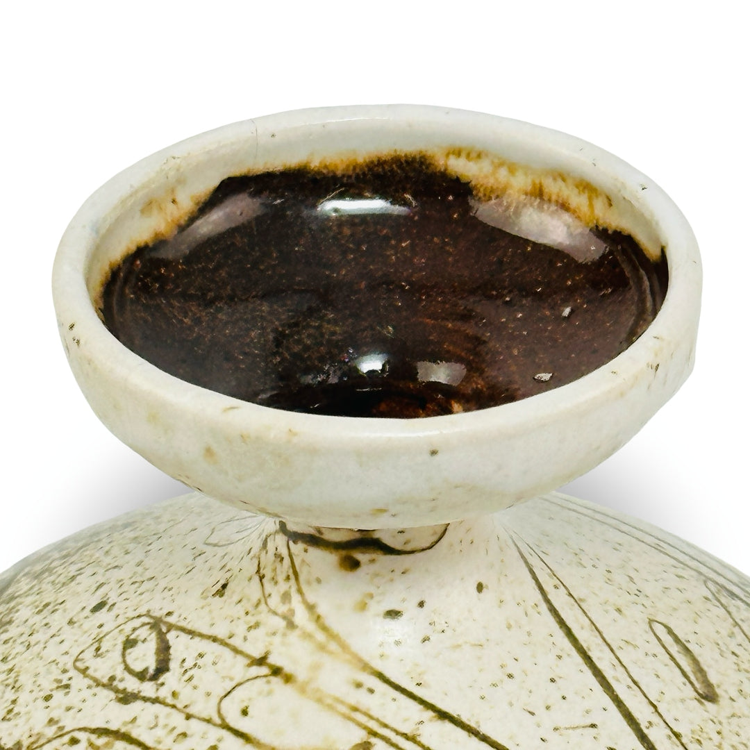 Gerhard Liebenthron Studiokeramik-Vase, Detail Glasur Innenschale