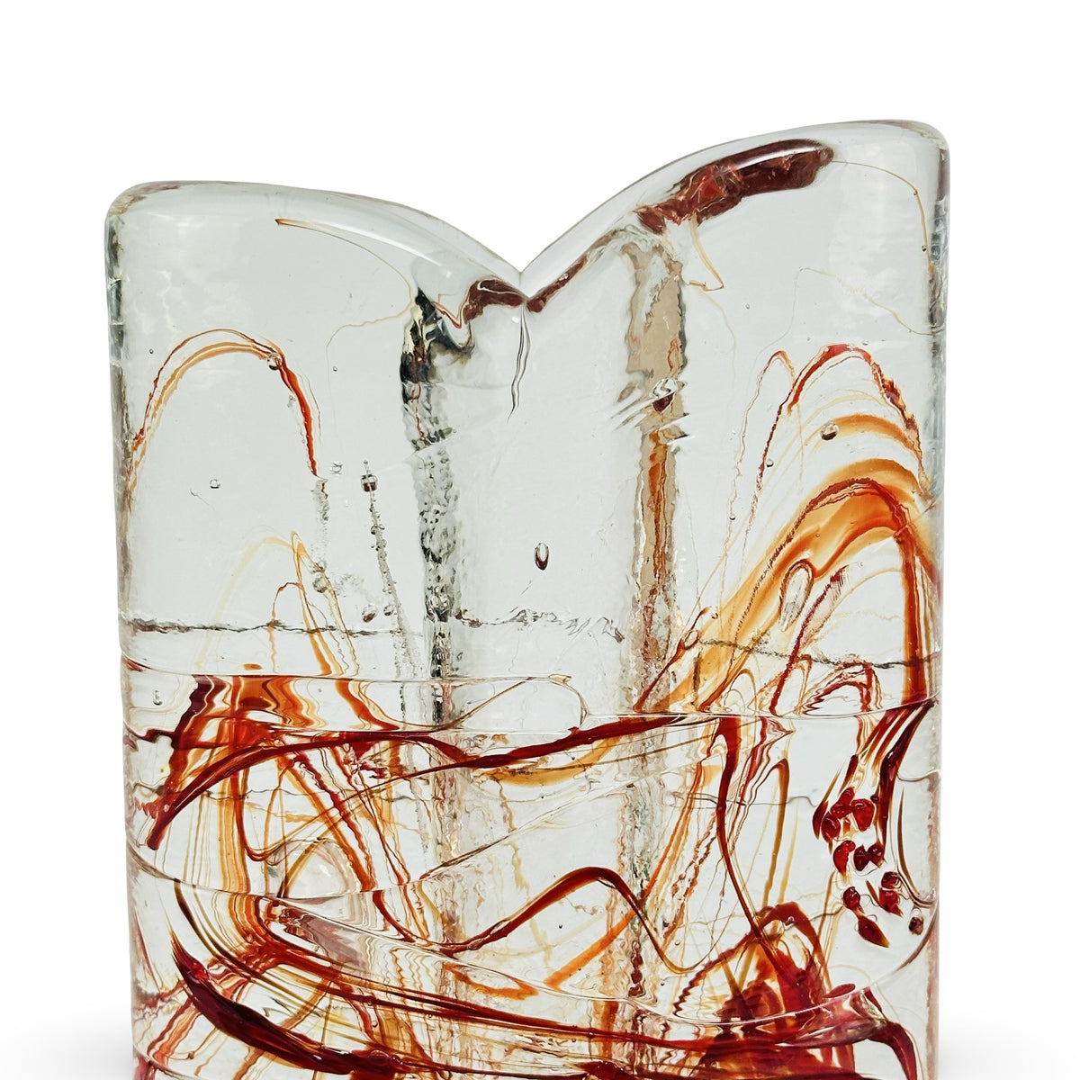 Detail des Kopfes der Marsberger Eisblock Vase mit Eisglasstruktur und Öffnung