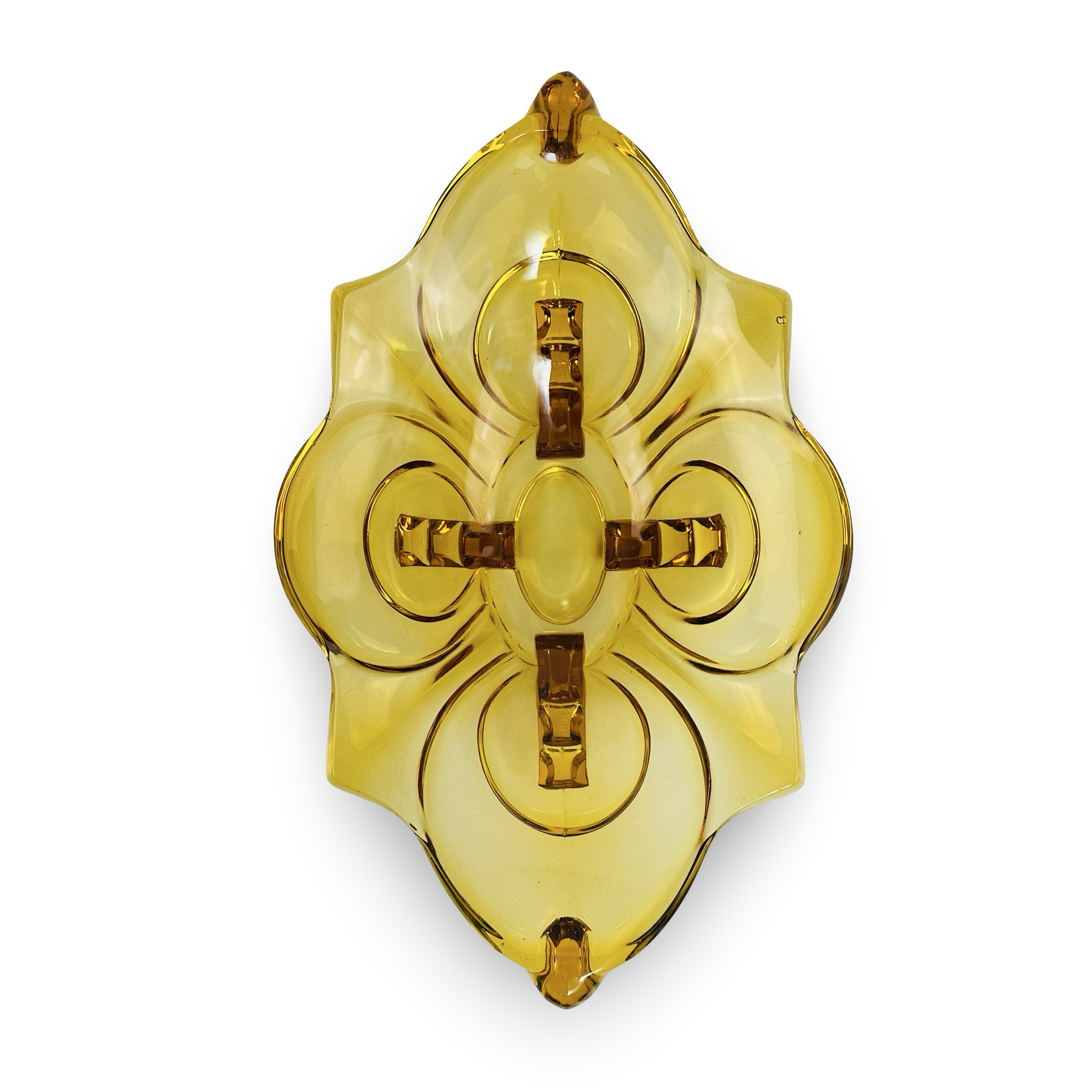 Art Deco Glasschale Irene gelb 1930er Obstschale guter Zustand