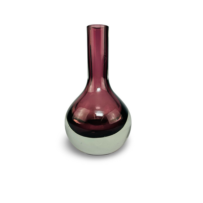 Vintage Glasvase Modell 1363 von Tamara Aladin für Riihimäen Lasi Oy, Amethyst im Klarglas, Gesamtansicht