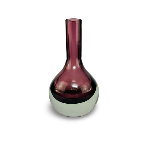 Vintage Glasvase Modell 1363 von Tamara Aladin für Riihimäen Lasi Oy, Amethyst im Klarglas, Gesamtansicht
