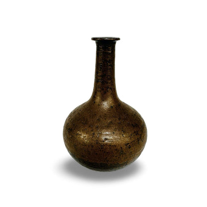 Rudi Stahl Flaschenvase, weitere Ansicht mit langem Hals und sichtbaren Drehrillen