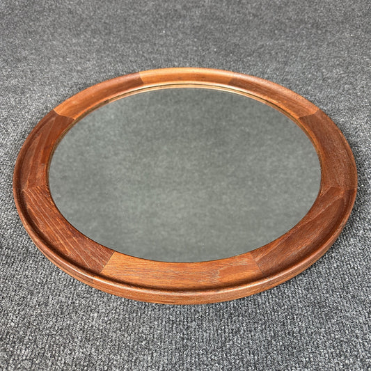 Runder Teak Spiegel 60er Vintage