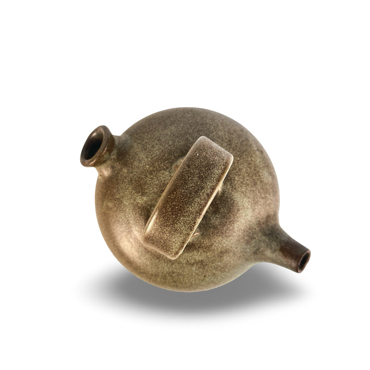 Top view of the Vallauris gargoulette with ring handle, filling opening and spout