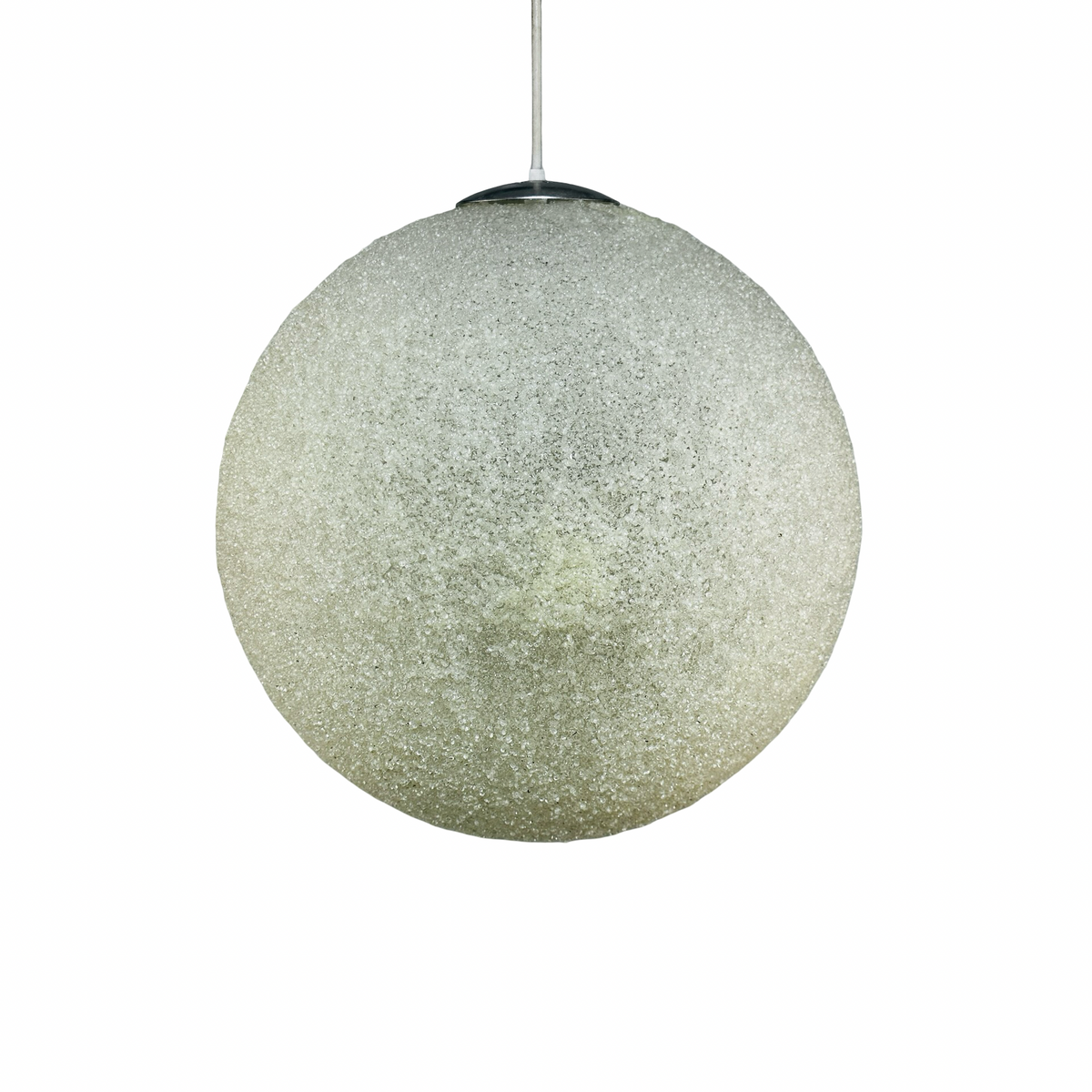 Granulat-Kugelschirm der Sugar Ball Pendelleuchte mit Metallkappe, Mid-Century Space Age
